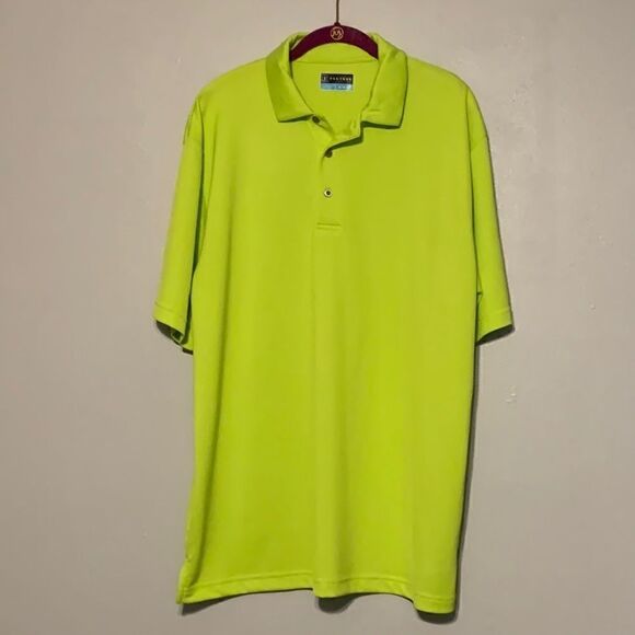 Golf Polo Shirt Men's Size XL PGA Tour Green Polyester Collared Short Sleeve - Picture 1 of 7